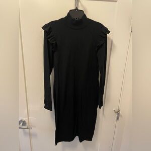 Michael Kors Elegant Black Ruffle Dress